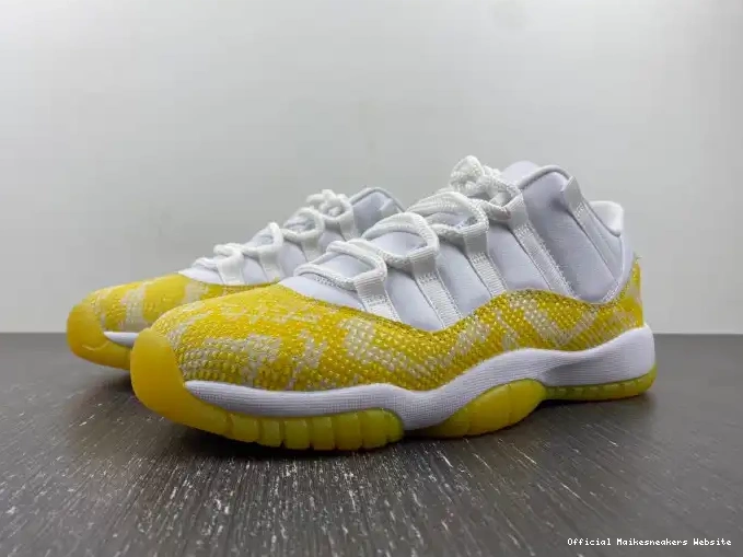 Official Maikesneakers AH7860-107 11 Yellow WMNS Jordan Low Air Snakeskin 0526